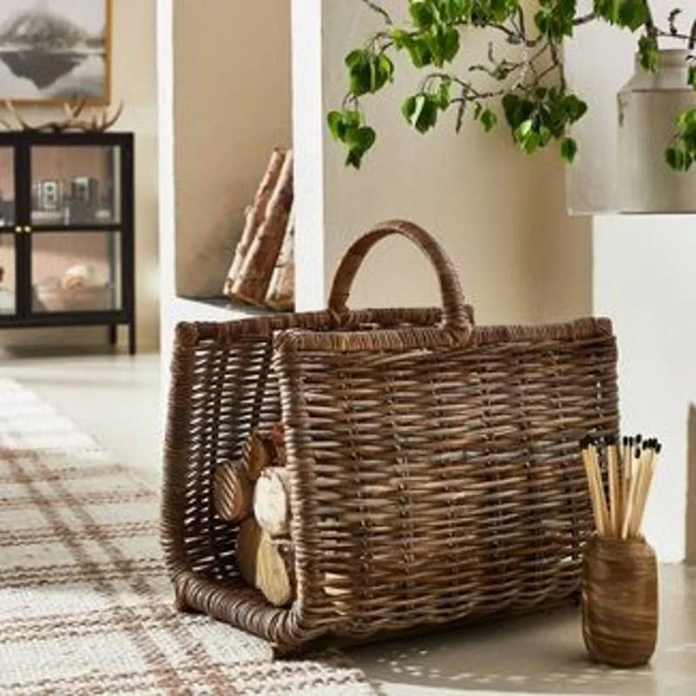20” Kooboo Rattan Log Holder Basket –‎ Threshold Studio McGee, Target 2021